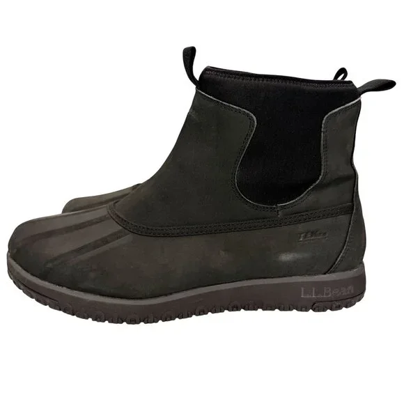 L.L Bean Black Tek 2.5 Primaloft Waterproof Chelsea Winter Boots Men's size 11 - Picture 2 of 10